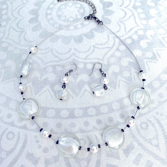 Jewelry - Glass Bead Necklace & Earrings